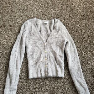 Abercrombie & Fitch Taupe Fuzzy Cardigan